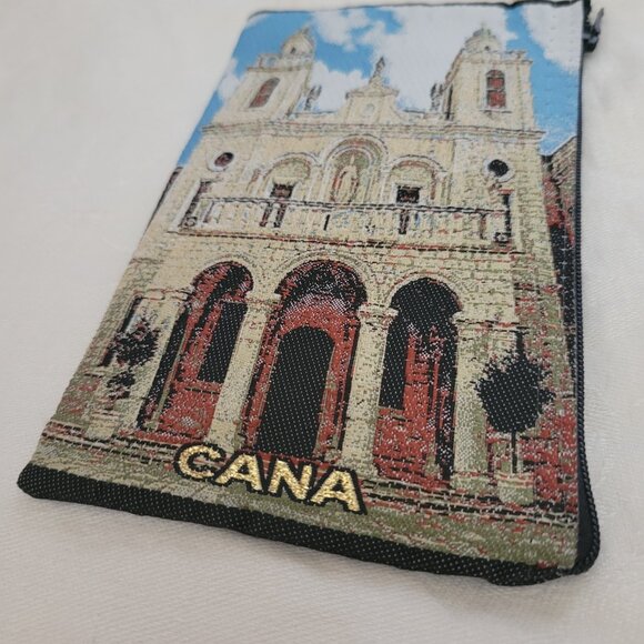Coin Purse pouch bag Cana Wedding Church Franciscan Israel zip loop souvenir - Picture 3 of 6